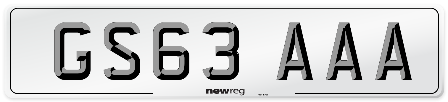 GS63 AAA Number Plate from New Reg